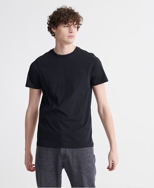 Superdry Organic Cotton Standard Label Férfi Pólók Fekete | WRSCT5874